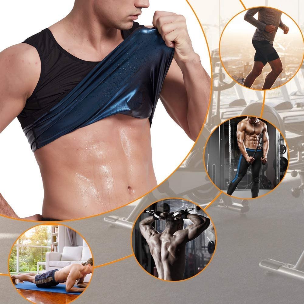 Sweat Shapewear For Men, Polymer Shapewear, Workout For Weight Loss Waist Body Slimming, Trainer (black)