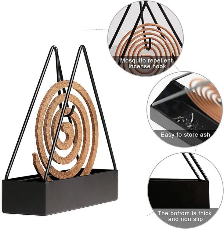 Iron Mosquito Coil Holder Stable Triangular Fireproof